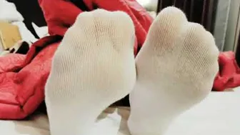 Foot fetish socks removal