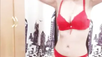 Sexy Chinese Dancing in Red Lingerie #2