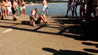 BIKINI GIRL FIGHT AT BEACH - SUPER KICK IN THE PUSSY #4