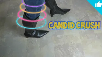 *Candid Crush* Long Toed Black Boots *Fetish-ASMR* 18+