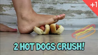 2 Hot Dog Crush! Walkover and Toe Squishing BAREFOOT *Fetish - ASMR* 18+ POV