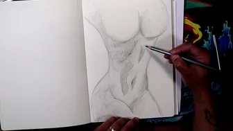 Full Length Nude Figure Drawing