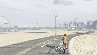 TOPLESS girl do yoga GTA 5 #2