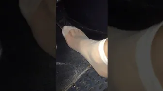 Friend Revving My Car in Heels and Nylons