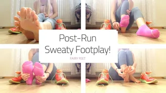 Post-Running Sweaty Sneaker Foot Play & Foot Worship Massage! // FAIRY FEET