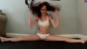 Beautiful and very sexy girl demonstrates yoga exercise. Motivation. #2