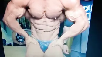 Hot bodybuilder posing in tiny thongs #2