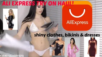 ALIEXPRESS BIKINI, SHINY CLOTHES & DRESSES TRY-ON HAUL!