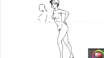 (speedpainting)woman nude drawing croquis #2