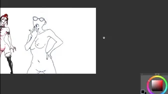 speedpainting)woman nude drawing croquis #3