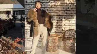 Asian Woman In Very Cozy Fur Coat 2 #2