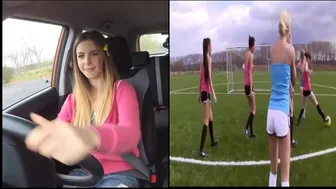 hot girls driving super cars | beautiful girls reaction fast cars | top beautiful girls in football