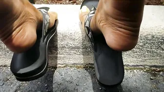 Perfect feet shoe play with flip-flops; ASMR; foot fetish #4