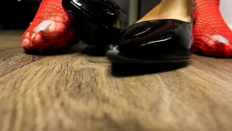 ASMR ShoePlay OIL SLICKS and SPICY NET REDS ( REQUEST )