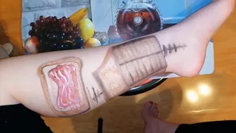 #strawberry #jam or #bacon on #toast?#makeup #tutorial #bodypainting #sfx #foot #feet #footart