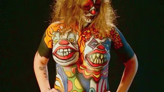 Bouncing Breast Bodypaint Clowns