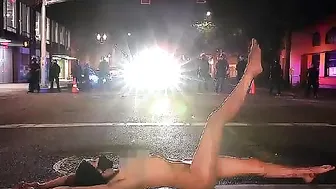 Naked Athena' strips off dares police to shoot tear gas during stand-off in 'Battle of Portland' #3