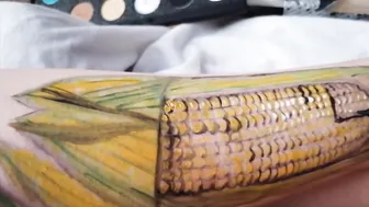 #corn #cornmakeup #makeupremover #shower #wetlook#makeup #tutorial #bodypainting #foot #feet #3