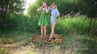 Kessi & Masha try sheer nylons on a picnic 2019-08(1) #3