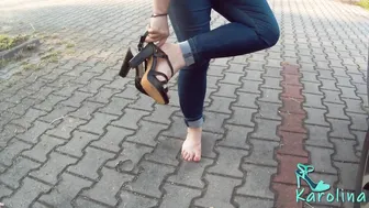 takes off shoes - bare feet #4