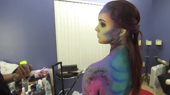 bodypaint Mermaid BTS of model Nicole #4