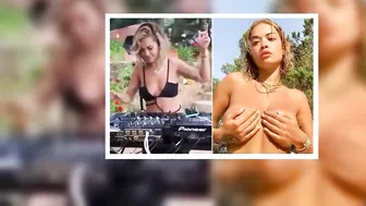 Rita Ora flashes bare boobs as killer curves escape bikini not fit for purpose #2