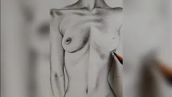 Nude , female , drawing