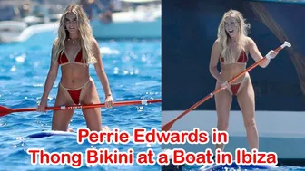 Perrie Edwards in Thong Bikini at a Boat in Ibiza