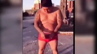 Fire cracker in underwear Chinese guy #3