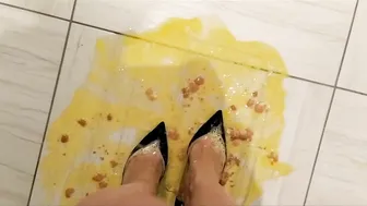 messy high heels crush, high heels crush, eggs inshoe crush, messy high heels (scene 356) #4