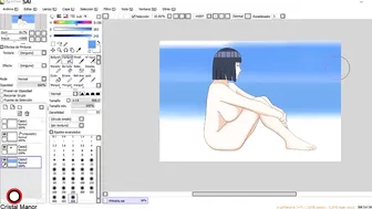 Hinata on the beach (speedpaint tutorial) - Cristal Manor #4