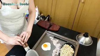 #68 ASMR Cooking Hot Lady How To Make Fried rice super fast! Hot Girl Summer | Mountain Boobs #4