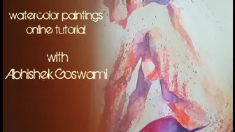 Figure painting demo : watercolor splashes