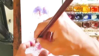 Figure painting demo : watercolor splashes #4