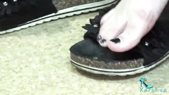 black slippers - bare feet - fetish #3