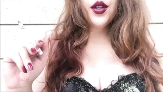 Goddess D Smoking in Corset Top #3