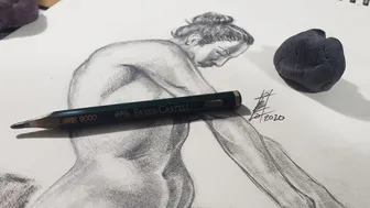 Nude Figure Drawing Pose 9