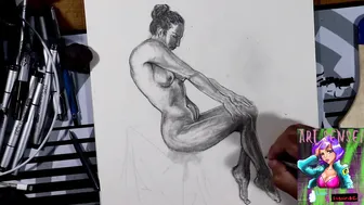 Nude Figure Drawing Pose 9 #4