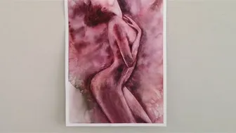 Nude sensual women watercolor