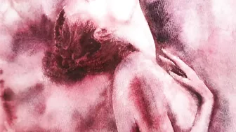 Nude sensual women watercolor #2