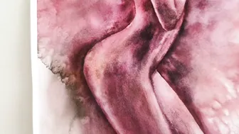 Nude sensual women watercolor #4