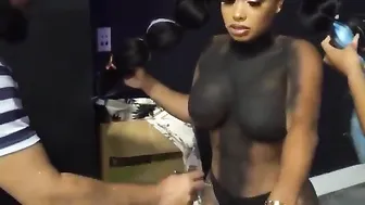 dream doll getting her body painted #2