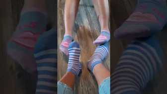 Sexy Feet Play Footsies w/P0 Foot Fetish Cute Socks