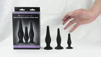 Unboxing Beginner Anal plug kit great first time anal toy kit small size Butt plugs