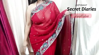 Desi aunty Big boobs wearing Saree #4