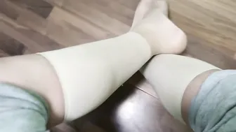 HD Video Male Foot Close Up Pantyhose Put on Fetish #4