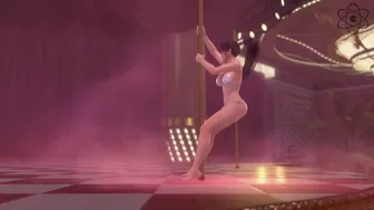 DOAX3 Nightclub - Momiji Pure White Bikini Pole Dance