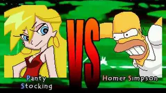 mugen battle:panty and stocking vs team homer